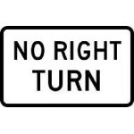 Small No Right Turn Sign