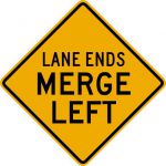 Lane Ends Merge Left