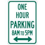 One Hour Parking Two Way Arrow
