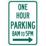 One Hour Parking Right Arrow